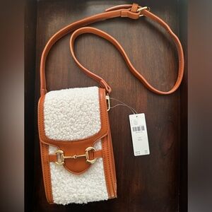 Anthropologie Sherpa Cell Crossbody Bag